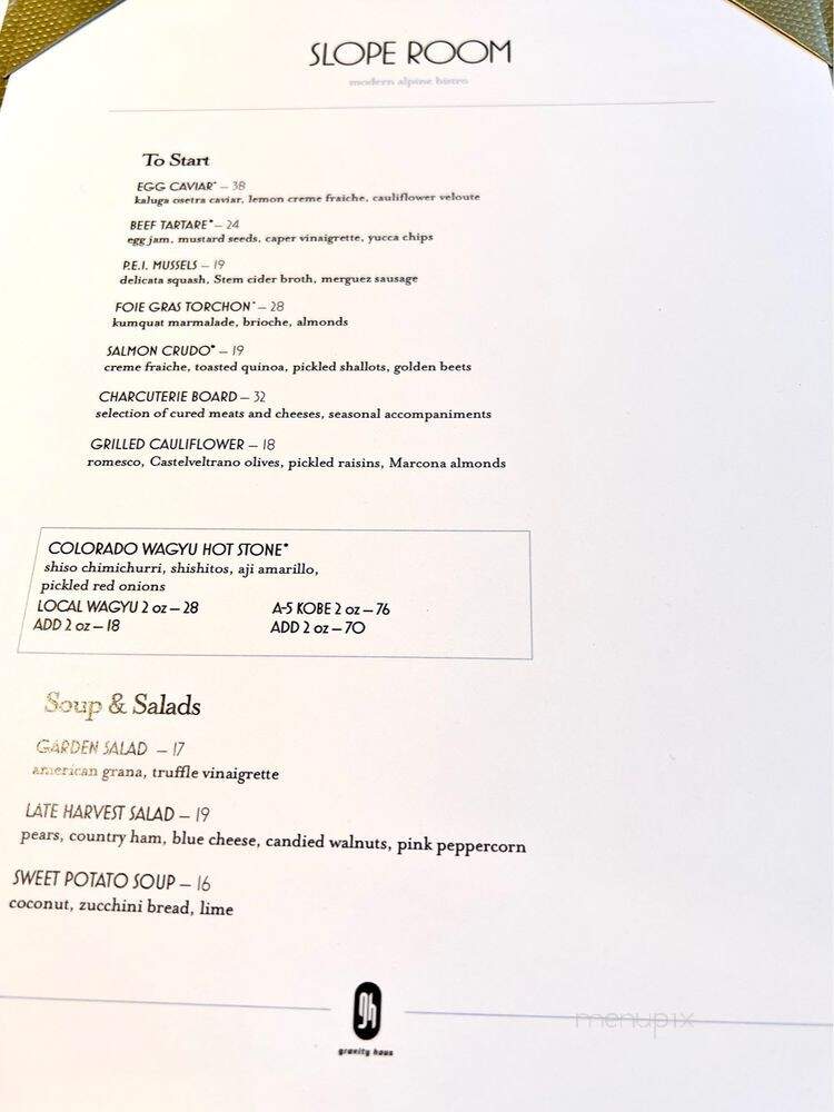 Slope Room - Vail, CO menu_pic