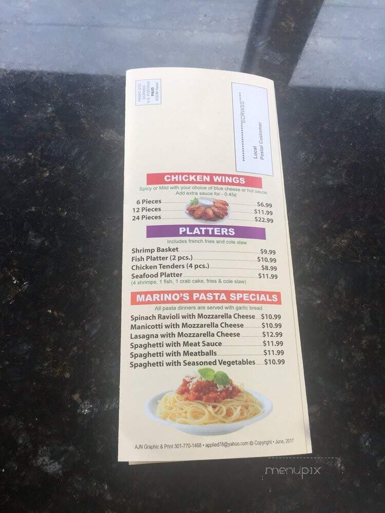Marinos Pizza Subs - Alexandria, VA menu_pic
