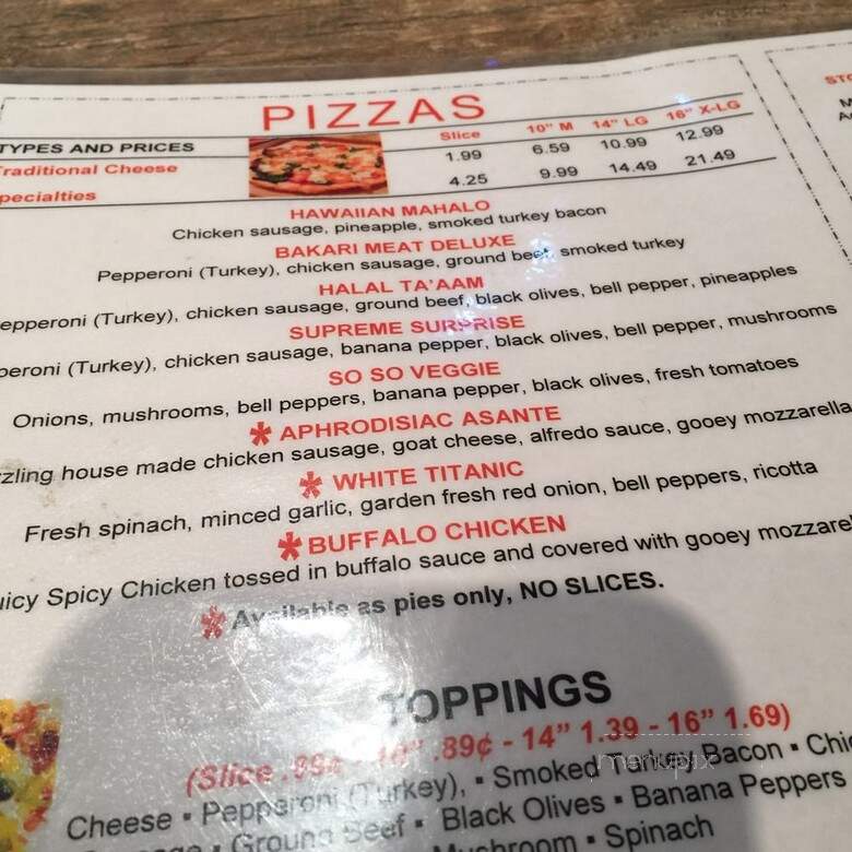 Bakaris Plant Based Pizza - Atlanta, GA menu_pic