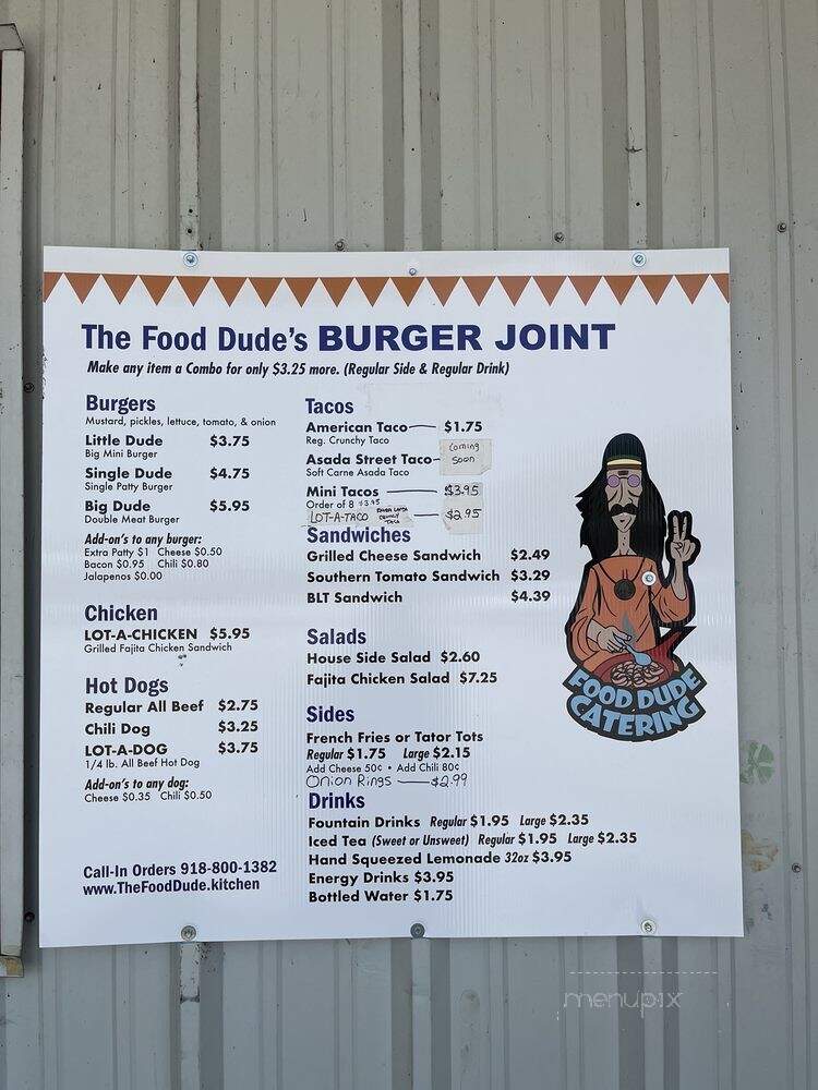 The Food Dude's Burger Joint - Tulsa, OK menu_pic