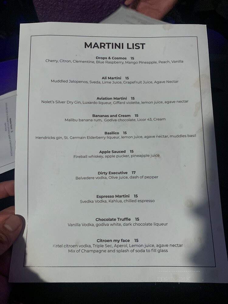 Martinis San Diego - San Diego, CA menu_pic