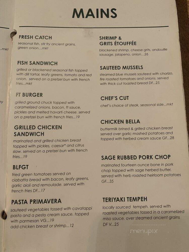 Forgotten Tonic - St. Augustine, FL menu_pic