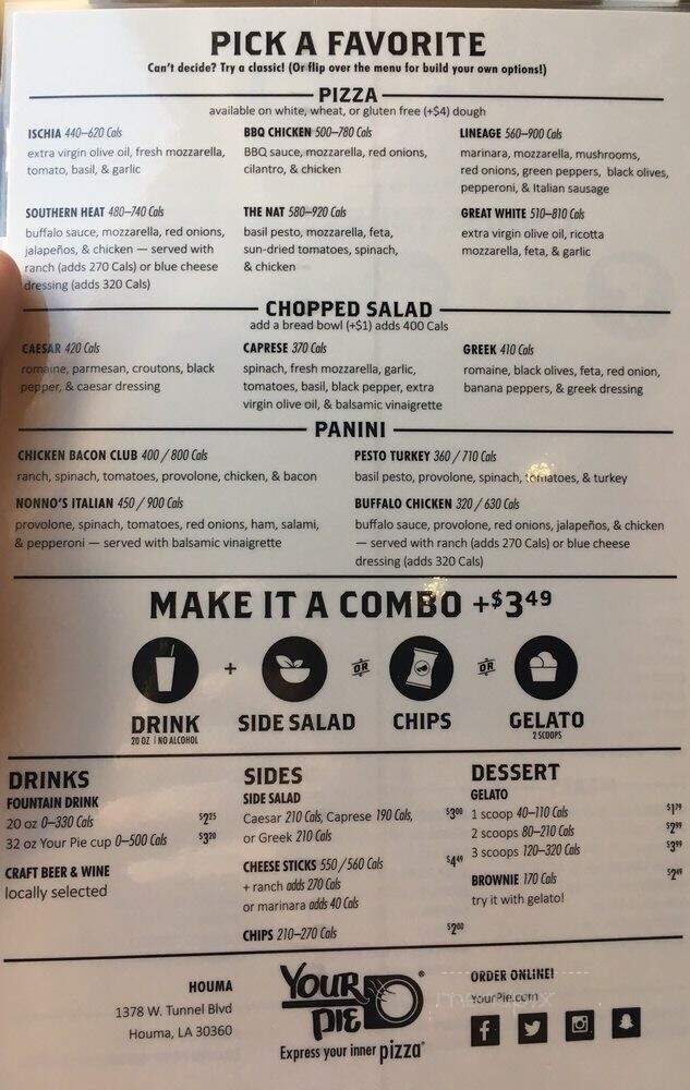 Your Pie - Houma, LA menu_pic
