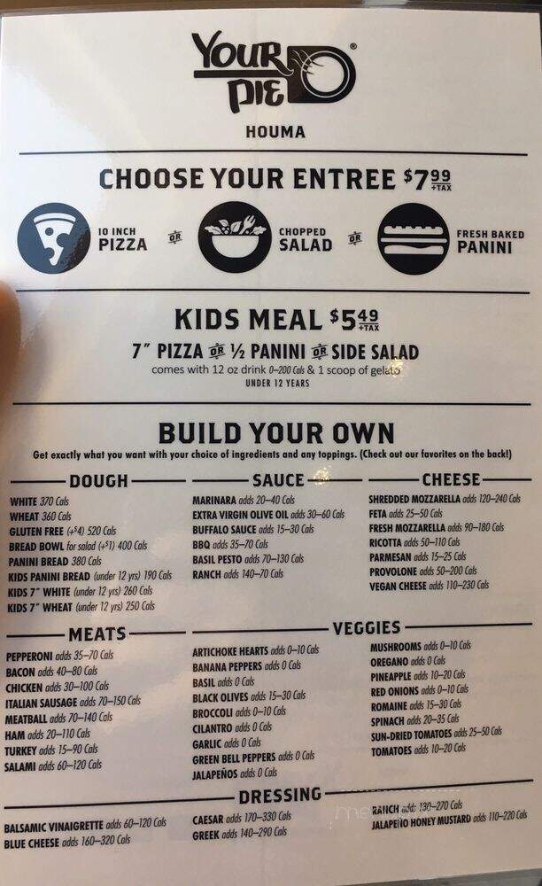 Your Pie - Houma, LA menu_pic