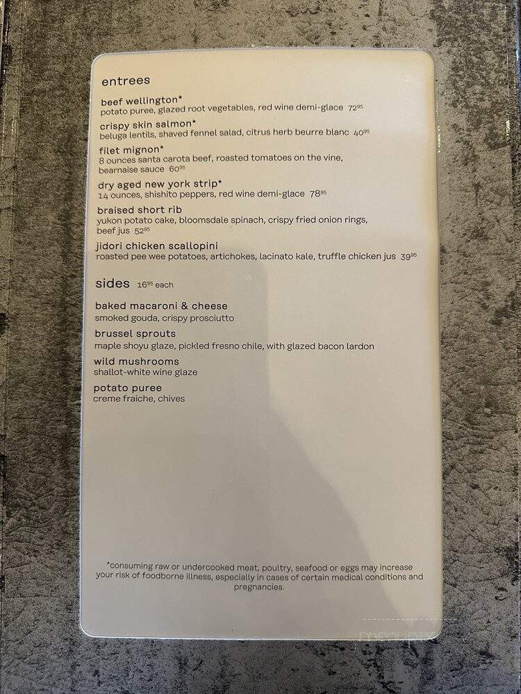 Gordon Ramsay Hell's Kitchen - Las Vegas, NV menu_pic