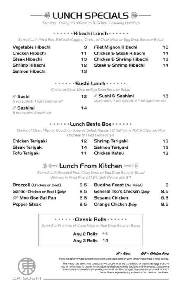 Da Sushi - Rockledge, FL menu_pic