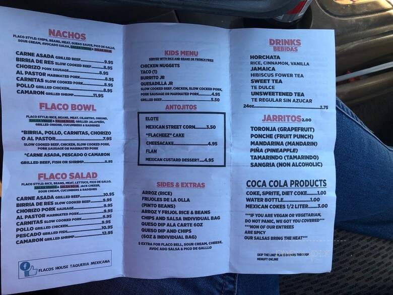 Flacos House Taqueria Mexicana #4 - Hinesville, GA menu_pic