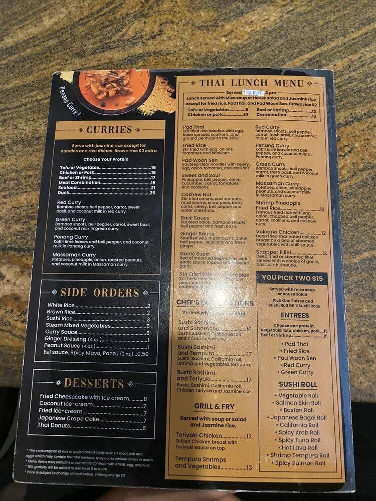365 Thai & Sushi - Pembroke Pines, FL menu_pic