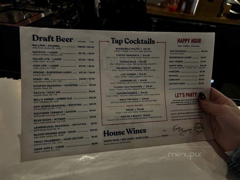 Boardwalk Bar and Arcade - SW Washington, DC menu_pic