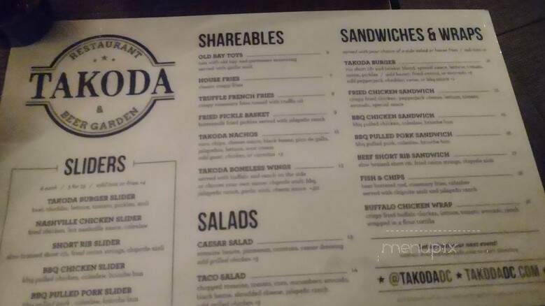 Takoda - Washington, DC menu_pic