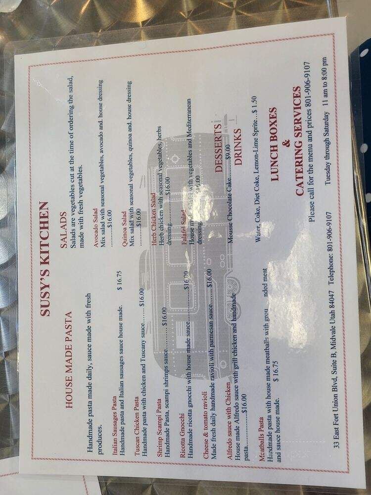 Susy's Kitchen - Midvale, UT menu_pic