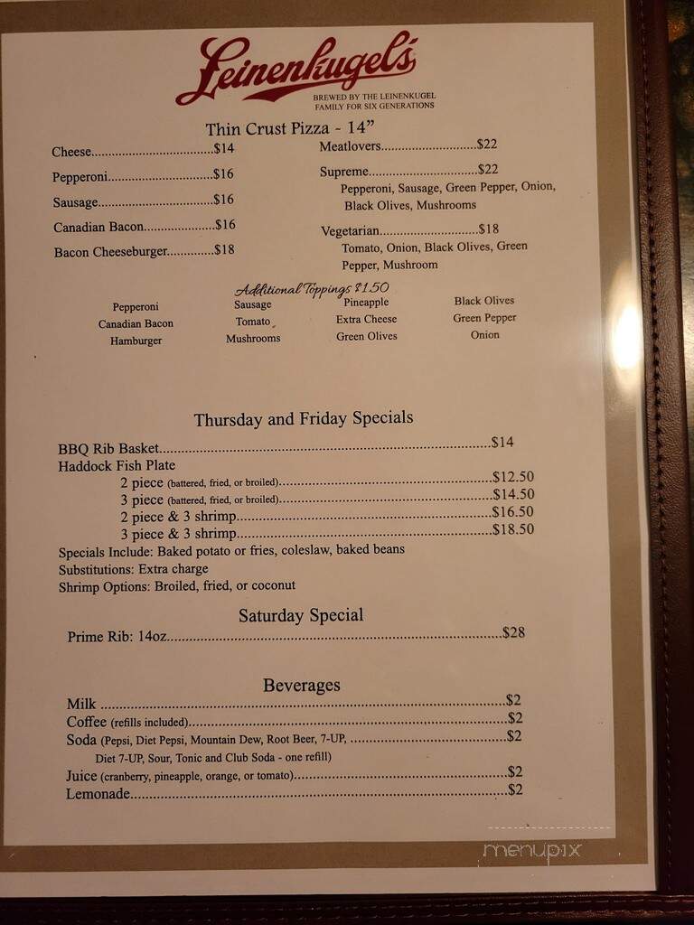 Foster's Riverview Inn - Cornell, WI menu_pic