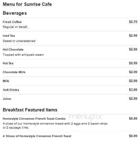 Sunrise Cafe - Cleburne, TX