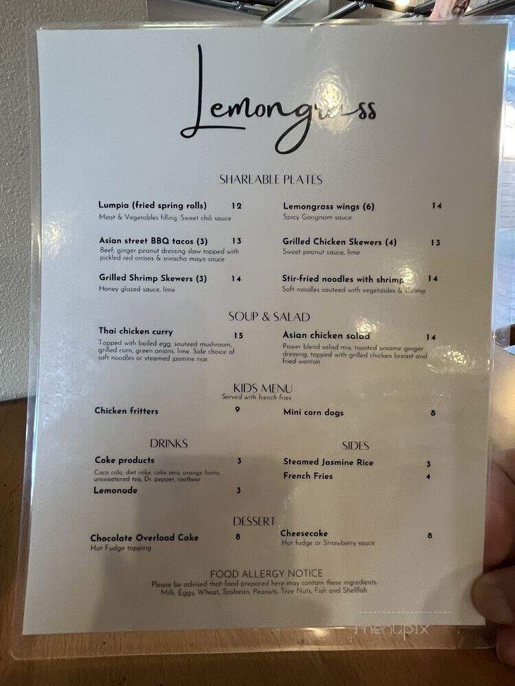 Lemongrass - Hill City, SD menu_pic
