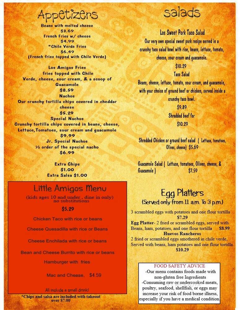 Los Amigos Mexican Restaurant - Ephraim, UT menu_pic