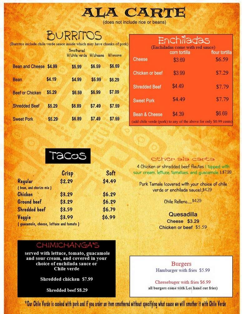 Los Amigos Mexican Restaurant - Ephraim, UT menu_pic