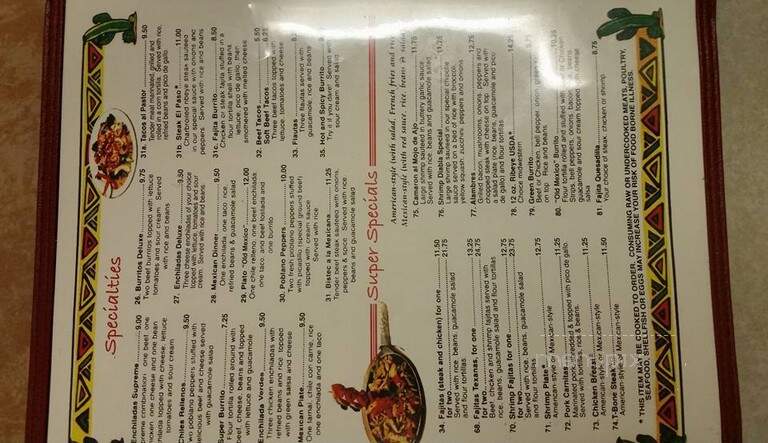 Old Mexico - Donalsonville, GA menu_pic