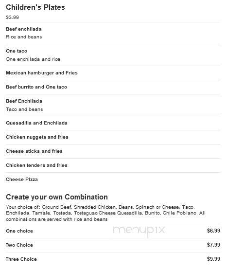 La Cabana - Fulton, KY menu_pic
