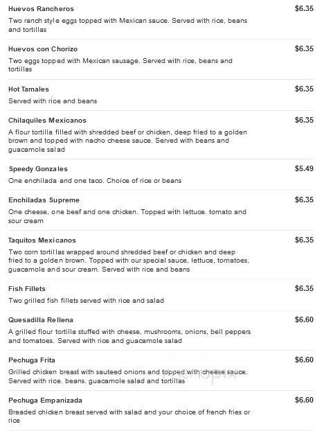 La Cabana - Fulton, KY menu_pic