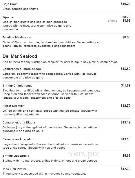 La Cabana - Fulton, KY menu_pic