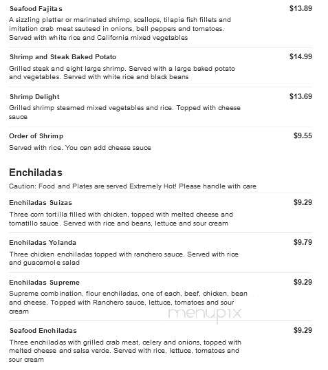 La Cabana - Fulton, KY menu_pic