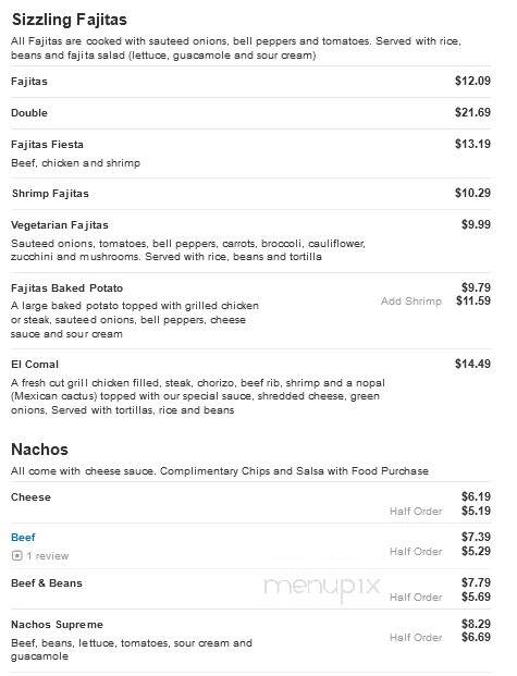 La Cabana - Fulton, KY menu_pic