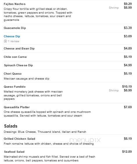 La Cabana - Fulton, KY menu_pic