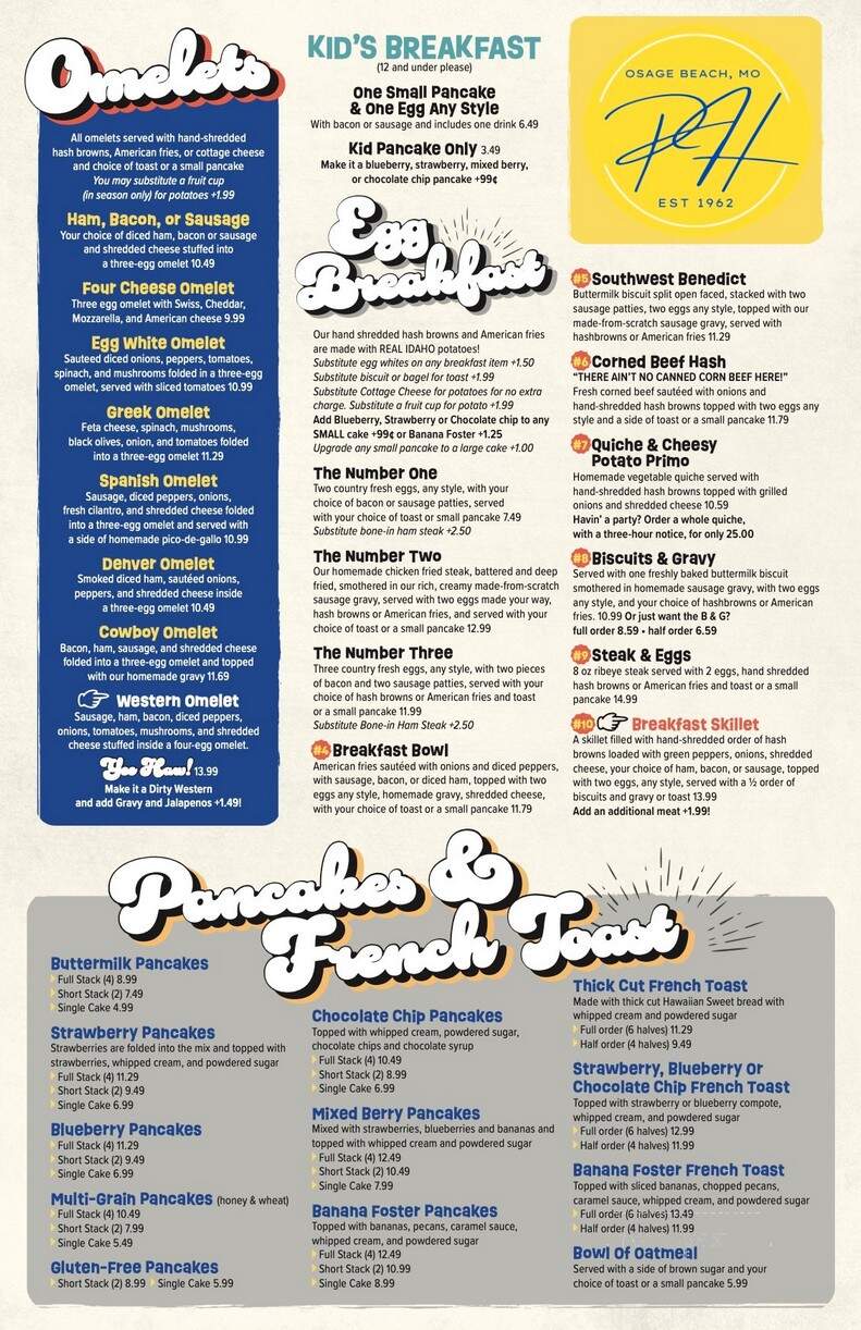 Pancake House - Osage Beach, MO menu_pic