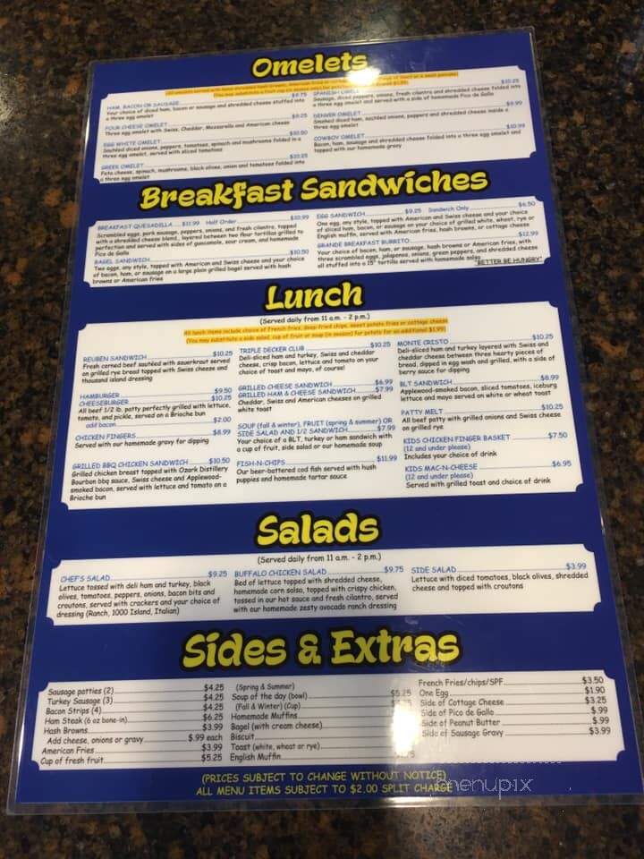 Pancake House - Osage Beach, MO menu_pic