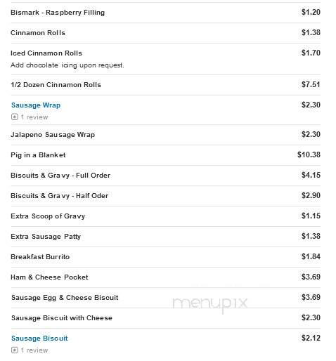 Sunrise Donuts - Dewey, OK menu_pic