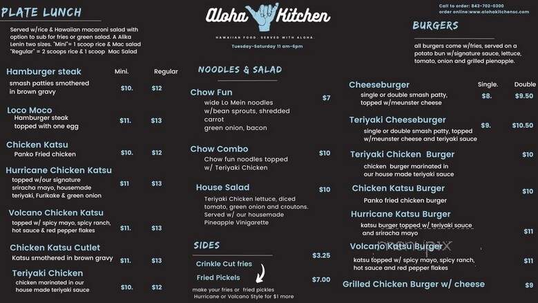 Aloha Kitchen - Florence, SC menu_pic