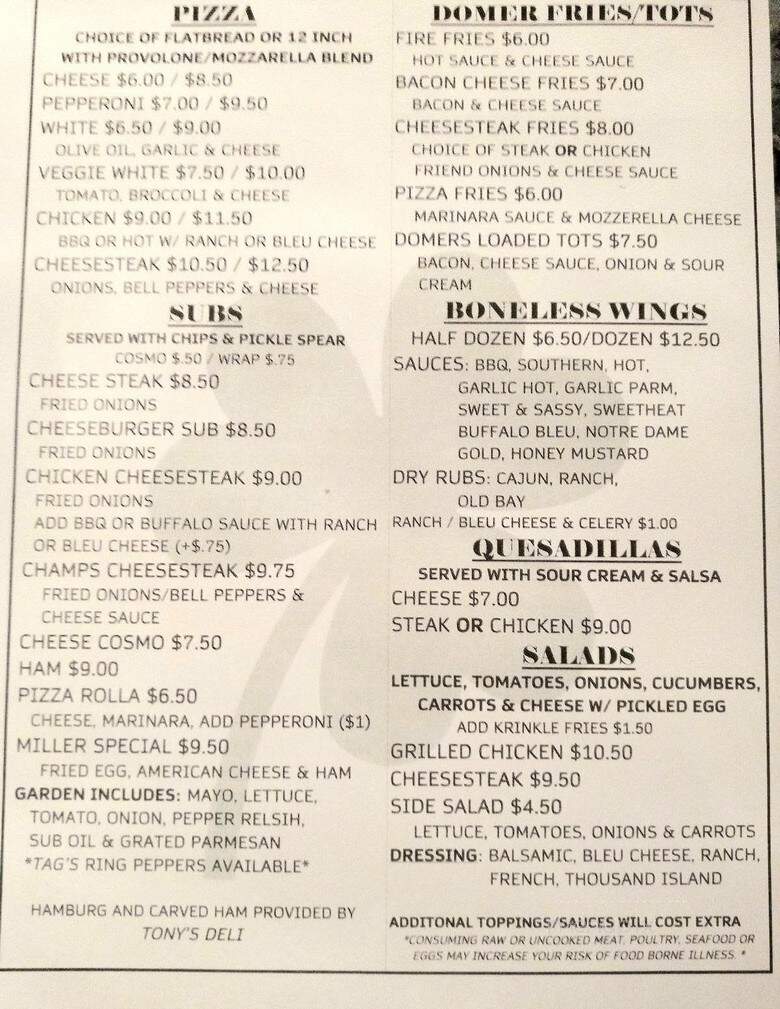 Domers Bar & Grill - Williamsport, PA menu_pic