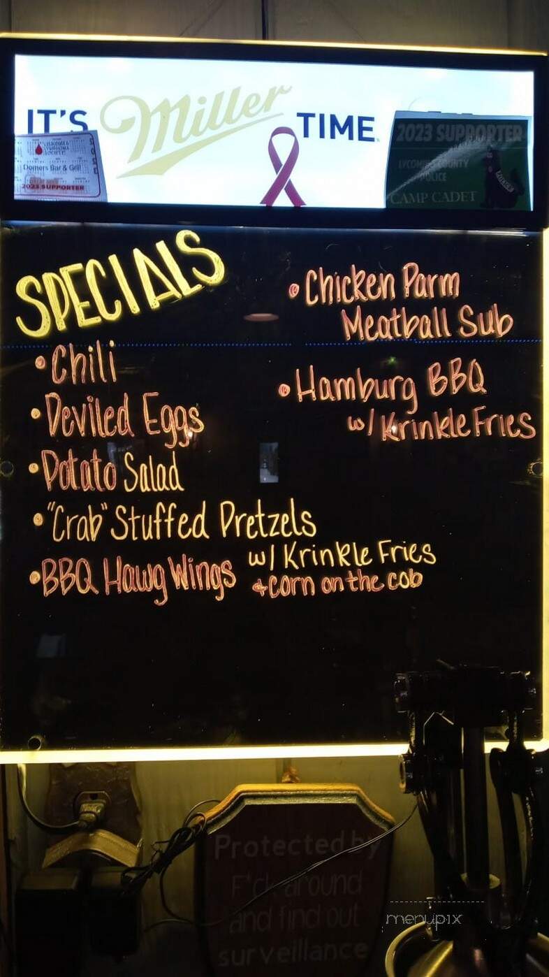 Domers Bar & Grill - Williamsport, PA menu_pic