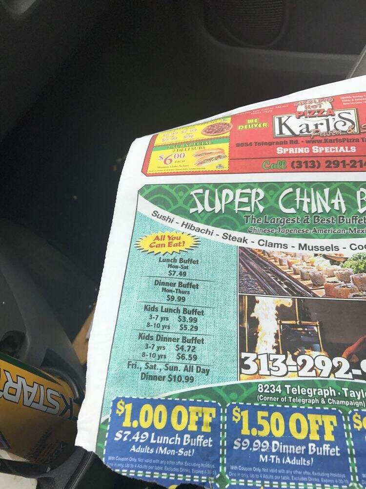 Super China Buffet - Taylor, MI menu_pic