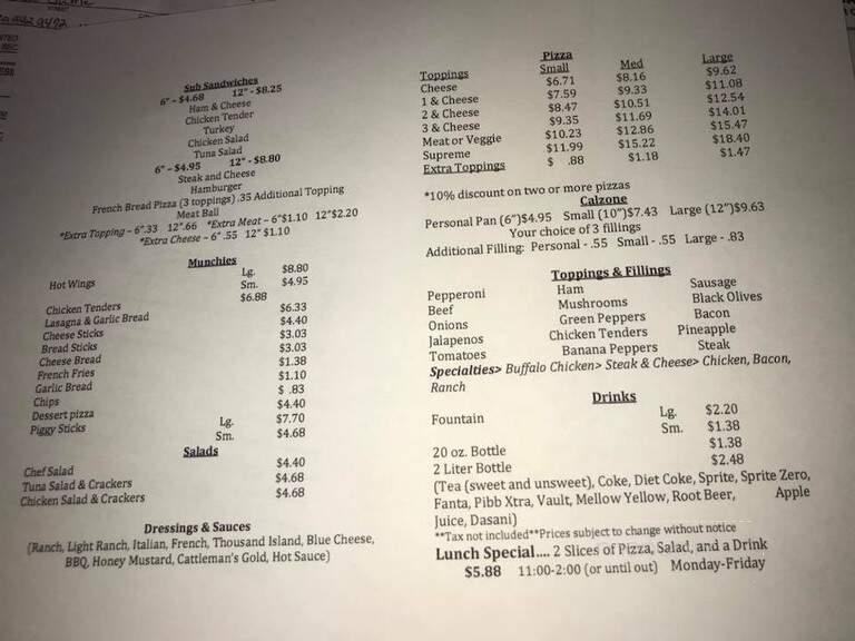 Pizza Place - Ellaville, GA menu_pic