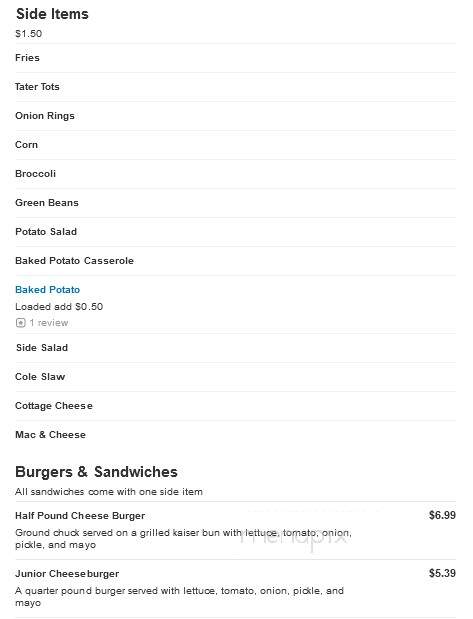 Malibu Pub & Grille - Lexington, KY menu_pic
