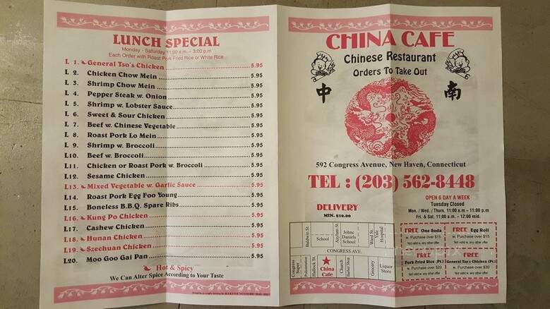 China Cafe - New Haven, CT menu_pic