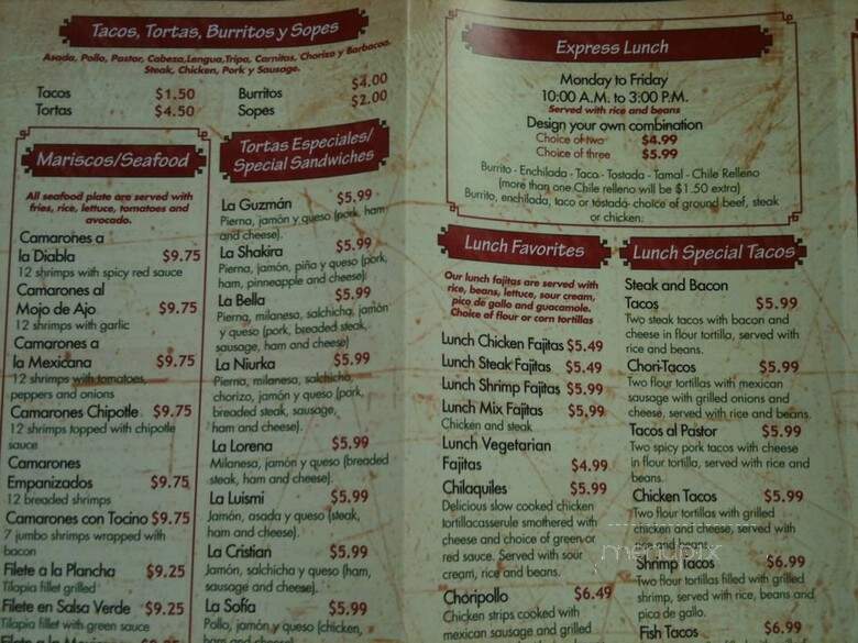El Gallo Giro - Memphis, TN menu_pic