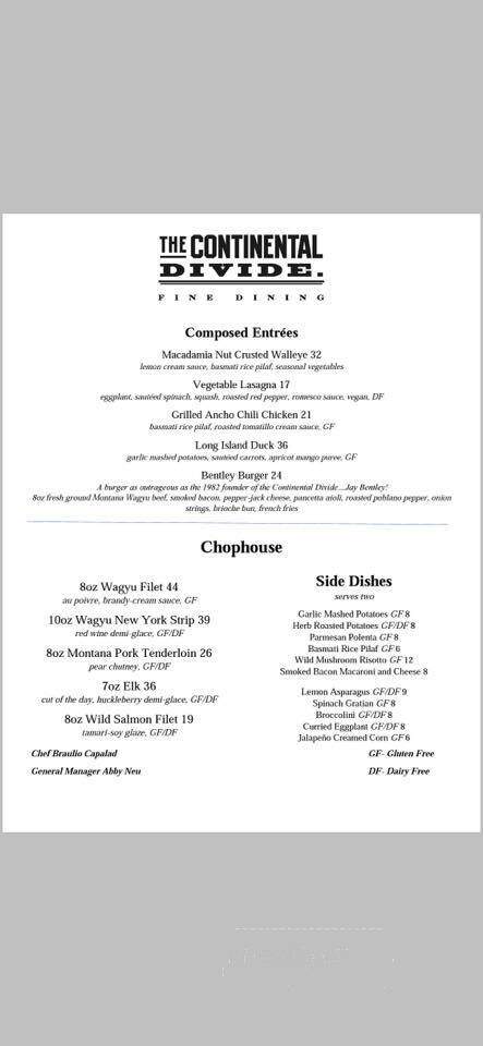 Continental Divide Restaurant - Ennis, MT menu_pic
