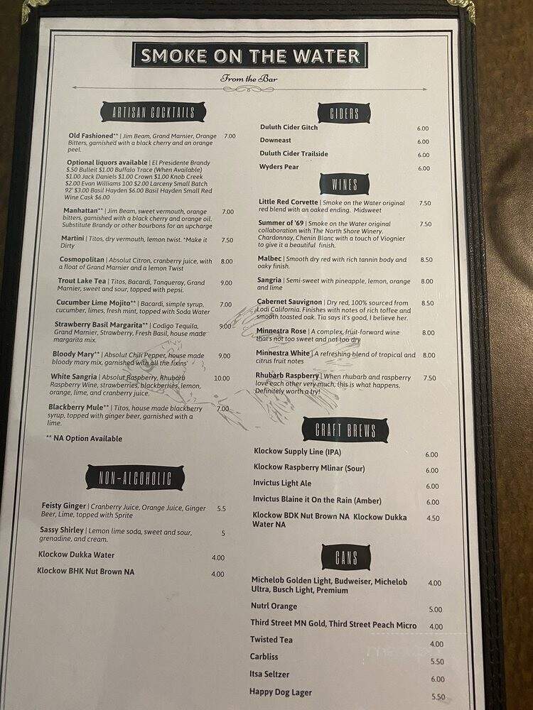 Smoke on the Water - Coleraine, MN menu_pic