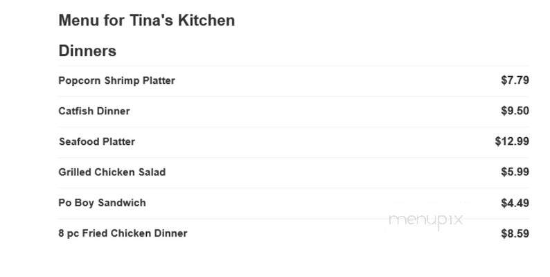 Tina's Kitchen - Doyline, LA menu_pic