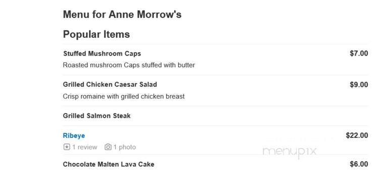 Anne Morrow's - Bridgeton, MO menu_pic