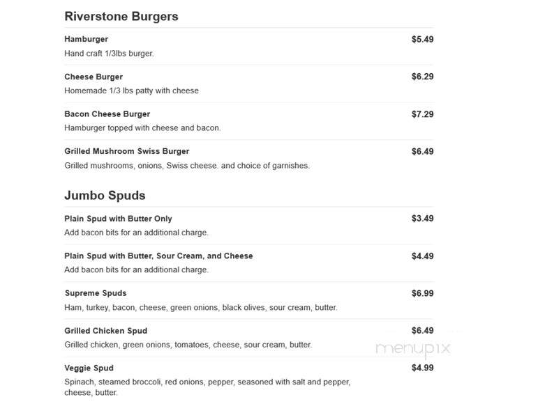 Riverstone Cafe - Dallas, TX menu_pic