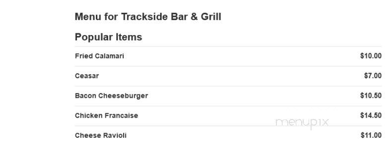 Trackside Bar & Grill - Butler, NJ menu_pic