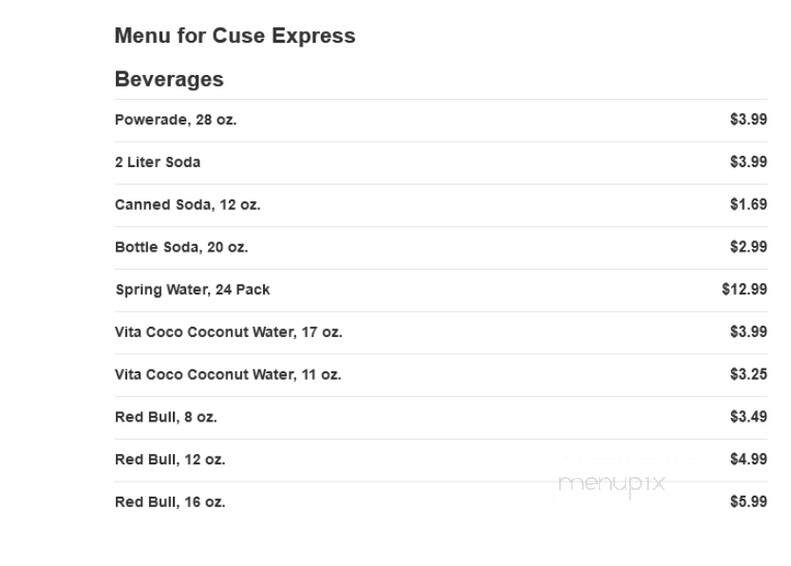 Cuse Express - Syracuse, NY menu_pic