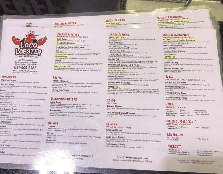 Loco Lobster - East Moriches, NY menu_pic