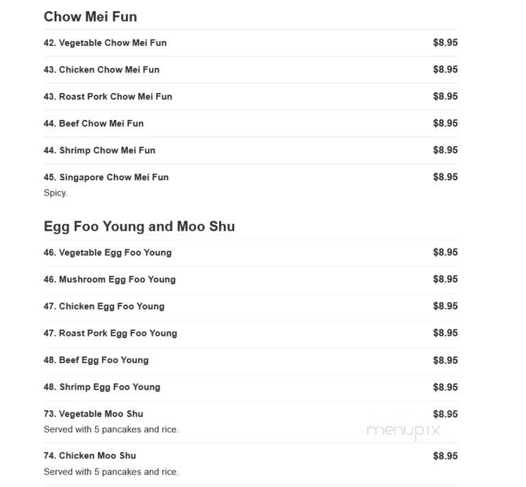 China Dragon - Danville, VA menu_pic