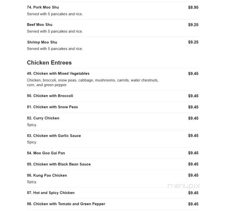 China Dragon - Danville, VA menu_pic