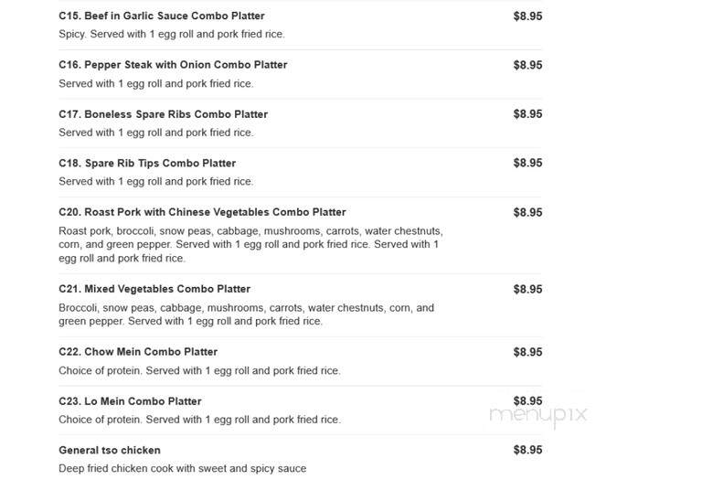 China Dragon - Danville, VA menu_pic