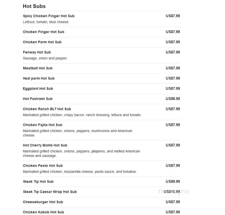 Pizza Express - Wakefield, MA menu_pic